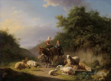 羊飼い Painting - オイゲン・フェルベックホーフェン・シャフヒルテ・ウント・ヒルティン羊